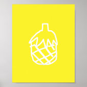 Modernes, schlichtes Design der Ananas-Kontur Poster (Vorne)