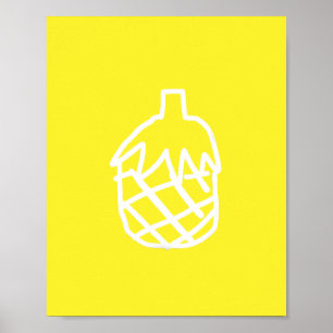 Modernes, schlichtes Design der Ananas-Kontur Poster