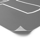 Modernes, schlichtes Design der Blume in Weiß Poster (Ecke)