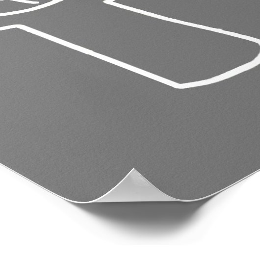 Modernes, schlichtes Design der Blume in Weiß Poster (Ecke)