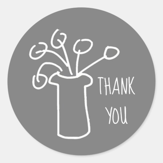 Modernes, schlichtes Design der Blume in Weiß Runder Aufkleber (Vorderseite)