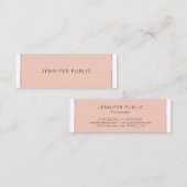 Modernes, schlichtes Design Rosa Schlicht Mini Visitenkarte (Vorne/Hinten)