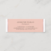 Modernes, schlichtes Design Rosa Schlicht Mini Visitenkarte (Rückseite)