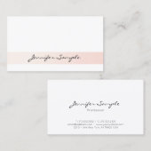 Modernes, schlichtes Design Trendy Blush Pink Whit Visitenkarte (Vorne/Hinten)