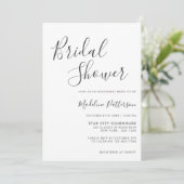 Modernes Schlichtes Dunkelgrau-Foto-Brautparty Einladung (Stehend Vorderseite)