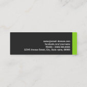Modernes Schlichtes Einfach Schwarz und Minzgrün Mini Visitenkarte (Rückseite)