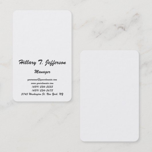 Modernes, schlichtes, einfaches Schriftzeichen Visitenkarte (Vorne/Hinten)