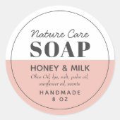 Modernes, schlichtes, einfaches Seifenlabel Runder Aufkleber (Vorderseite)