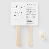 Modernes, schlichtes, elegantes Hochzeitsprogramm Fächer (Vorne und Hinten)