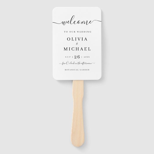 Modernes, schlichtes, elegantes Hochzeitsprogramm Fächer (Vorderseite)