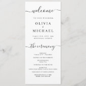 Modernes, schlichtes, elegantes Hochzeitsprogramm Programm (Vorderseite)