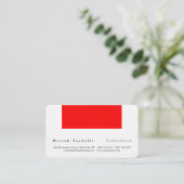 Modernes Schlichtes Elegantes Minimalistisches Rot Visitenkarte (Stehend Vorderseite)