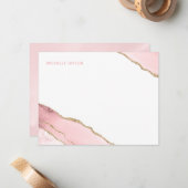 Modernes schlichtes elegantes Rosa-Tor Mitteilungskarte (Vorderseite/Rückseite Beispiel)