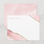 Modernes schlichtes elegantes Rosa-Tor Mitteilungskarte (Vorne/Hinten)