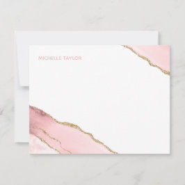 Modernes schlichtes elegantes Rosa-Tor Mitteilungskarte