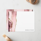 Modernes schlichtes elegantes Rosa-Tor Mitteilungskarte (Vorderseite/Rückseite Beispiel)