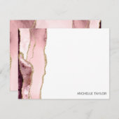 Modernes schlichtes elegantes Rosa-Tor Mitteilungskarte (Vorne/Hinten)
