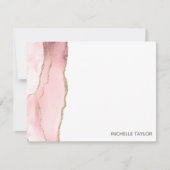 Modernes schlichtes elegantes Rosa-Tor Mitteilungskarte (Vorderseite)