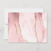 Modernes schlichtes elegantes Rosa-Tor Mitteilungskarte (Rückseite)