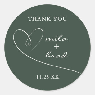 Modernes, schlichtes, elegantes Rosa Wedding Dark  Runder Aufkleber