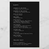 Modernes, schlichtes, elegantes Schwarzes Hochzeit Flyer (Hinten)