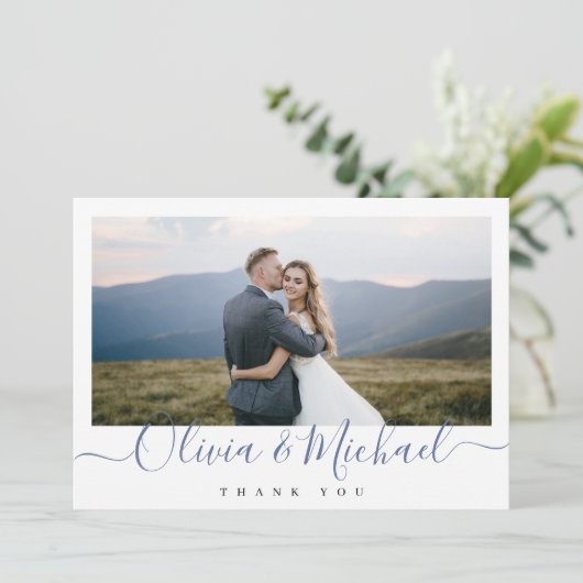 Modernes, schlichtes Foto bedankt sich Dankeskarte (Stehend Vorderseite)