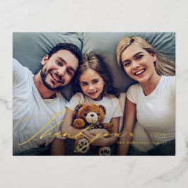 Modernes, schlichtes Foto bedankt sich Folien Feiertagspostkarte