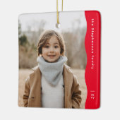 Modernes, schlichtes, Foto-weites Weihnachtsfest Keramikornament (Links)