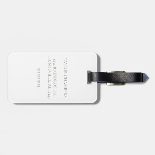 Modernes, schlichtes gepäckanhänger (Rückseite horizontal)