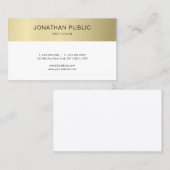 Modernes, Schlichtes Gold Look Luxus Trendy Stilvo Visitenkarte (Vorne/Hinten)