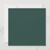 Modernes, schlichtes Goldgrün-Hochzeitsskript Einladung (Rückseite)