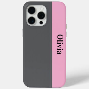 Modernes, schlichtes graues Rosa minimalistisch Case-Mate iPhone Hülle