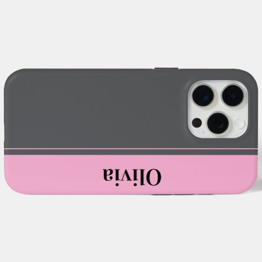 Modernes, schlichtes graues Rosa minimalistisch Case-Mate iPhone Hülle (Rückseite (Horizontal))