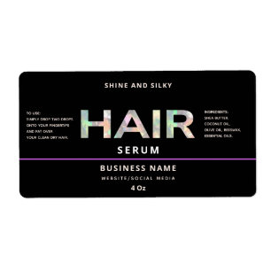 Modernes, schlichtes Haar-Serumlabel