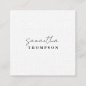 Modernes schlichtes klassisches Weiß Quadratische Visitenkarte (Vorderseite)