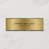 Modernes, schlichtes Metallisches Gold und Schwarz Mini Visitenkarte (Vorderseite)