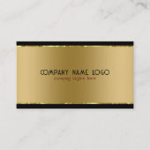 Modernes, schlichtes Metallisches Gold und Schwarz Visitenkarte (Vorderseite)