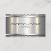 Modernes, schlichtes, metallisches Silber und Schw Visitenkarte (Vorderseite)