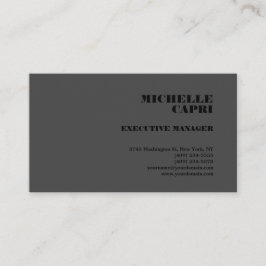 Modernes, Schlichtes Minimalistisch-Grau-Schwarz Visitenkarte