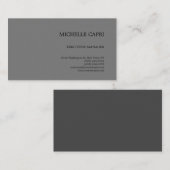 Modernes, Schlichtes Minimalistisch-Grau-Schwarz Visitenkarte (Vorne/Hinten)