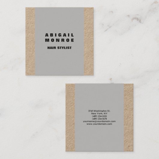 Modernes Schlichtes Minimalistisches Beruflich Gra Quadratische Visitenkarte (Vorne/Hinten)