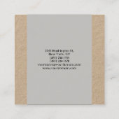 Modernes Schlichtes Minimalistisches Beruflich Gra Quadratische Visitenkarte (Rückseite)
