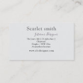 Modernes, schlichtes minimalistisches Design Visitenkarte (Rückseite)