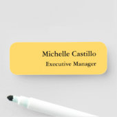 Modernes, Schlichtes, Minimalistisches Gelb Namensschild (Beispiel)