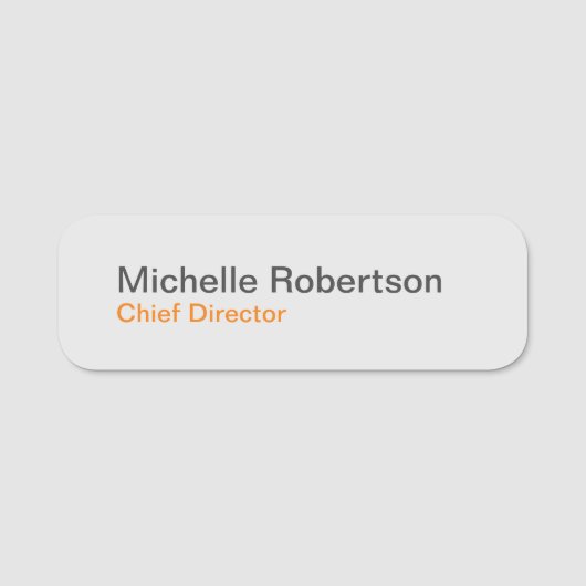 Modernes Schlichtes Minimalistisches Hinzufügen ei Namensschild (Vorderseite)