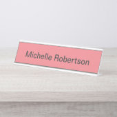 Modernes Schlichtes Minimalistisches Hinzufügen ei Schreibtischnamensplakette (Vorderseite )