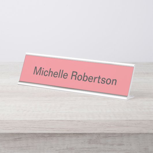 Modernes Schlichtes Minimalistisches Hinzufügen ei Schreibtischnamensplakette (Vorderseite )