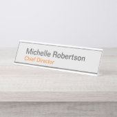 Modernes Schlichtes Minimalistisches Hinzufügen ei Schreibtischnamensplakette (Vorderseite )
