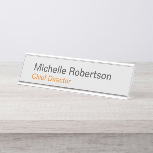 Modernes Schlichtes Minimalistisches Hinzufügen ei Schreibtischnamensplakette (Vorderseite )