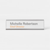 Modernes Schlichtes Minimalistisches Hinzufügen ei Schreibtischnamensplakette (Vorderseite )